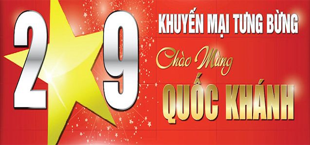 Khuyến Mãi 10% Nhân Dịp Quốc Khánh Việt Nam 02/09/2018